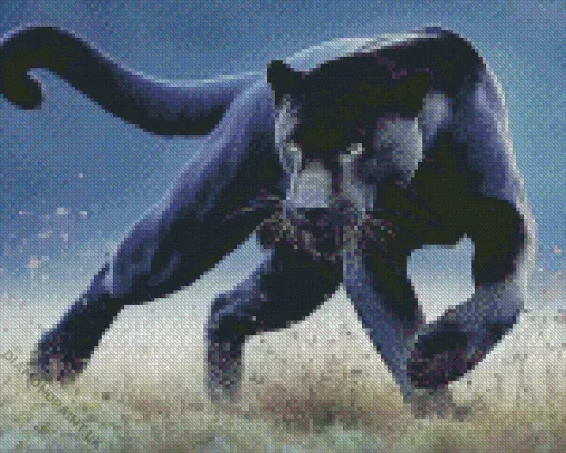 Black Jaguar Diamond Painting