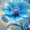 Blue Flower Art Diamond Painting