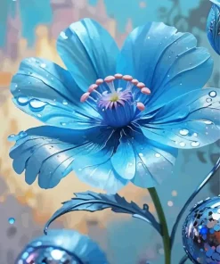 Blue Flower Art Diamond Painting