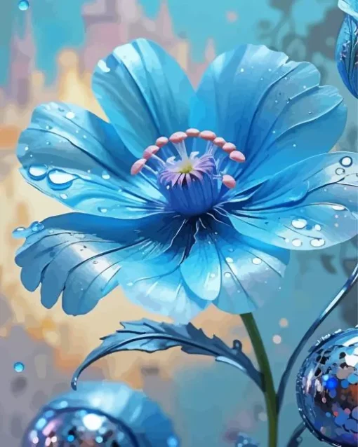 Blue Flower Art Diamond Painting