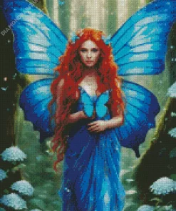 Blue Lady Butterfly Diamond Painting