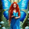 Blue Lady Butterfly Diamond Painting