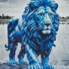 Blue Lion Animal Diamond Painting