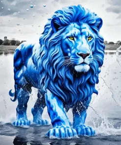 Blue Lion Animal Diamond Painting