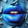 Blue Lips Diamond Painting