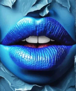 Blue Lips Diamond Painting