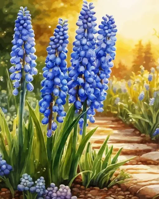 Blue Lupine Flowers Diamond Painting