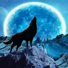 Blue Moon Wolf Diamond Painting