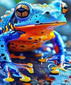 Blue Orange Frog Diamond Painting