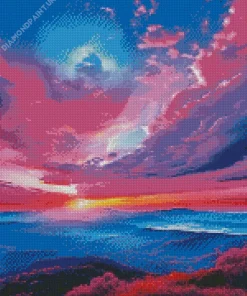 Blue Pink And Purple Sunset Diamond Painting