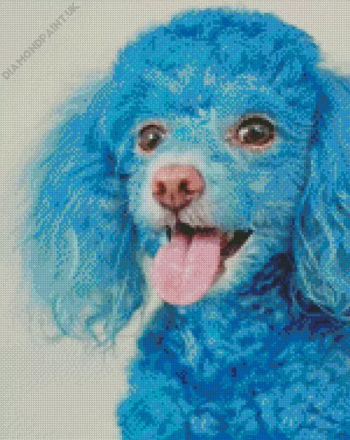 Blue Poodle Dog Diamond Painting