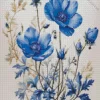 Blue Poppies Flowers Diamond Painting