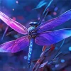 Blue Purple Dragonfly Diamond Painting