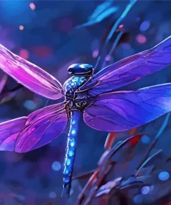 Blue Purple Dragonfly Diamond Painting