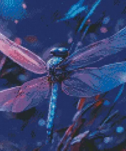 Blue Purple Dragonfly Diamond Painting