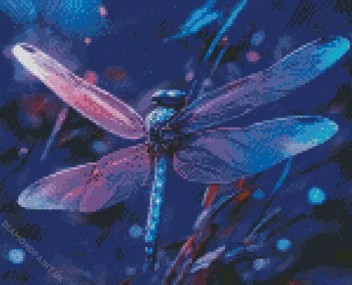 Blue Purple Dragonfly Diamond Painting