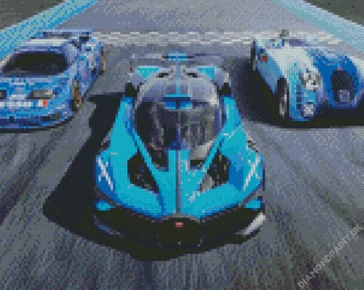 Blue Race Cars Diamond Painting