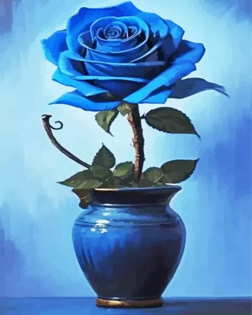 Blue Rose Vase Diamond Painting