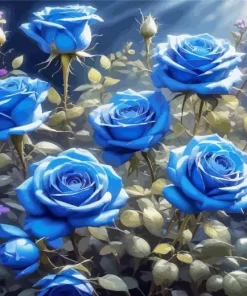 Blue Roses Diamond Painting