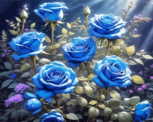 Blue Roses Diamond Painting