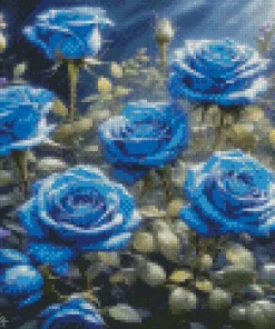 Blue Roses Diamond Painting