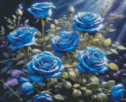 Blue Roses Diamond Painting