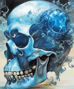 Blue Skull Diamond Painting