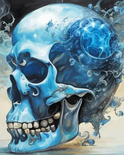 Blue Skull Diamond Painting