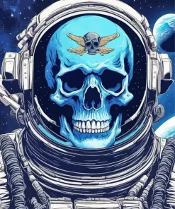 Blue Skull Astronaut Diamond Painting