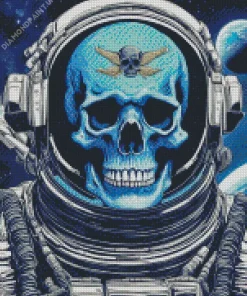 Blue Skull Astronaut Diamond Painting