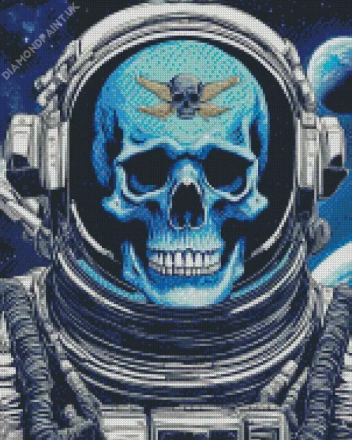 Blue Skull Astronaut Diamond Painting