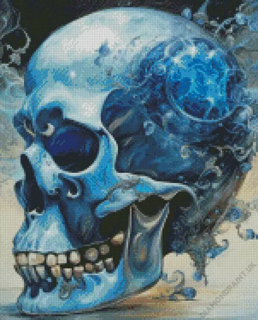 Blue Skull Diamond Painting