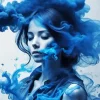 Blue Smoke Girl Diamond Painting