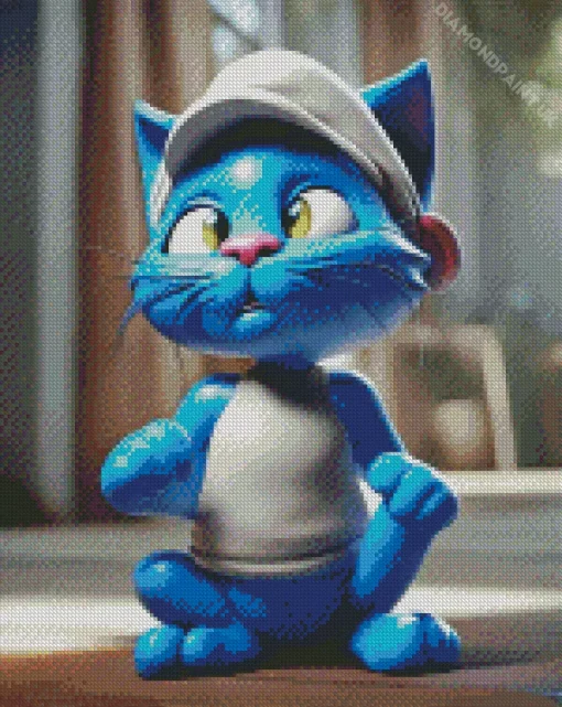 Blue Smurf Cat Diamond Painting