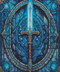 Blue Sword Diamond Painting