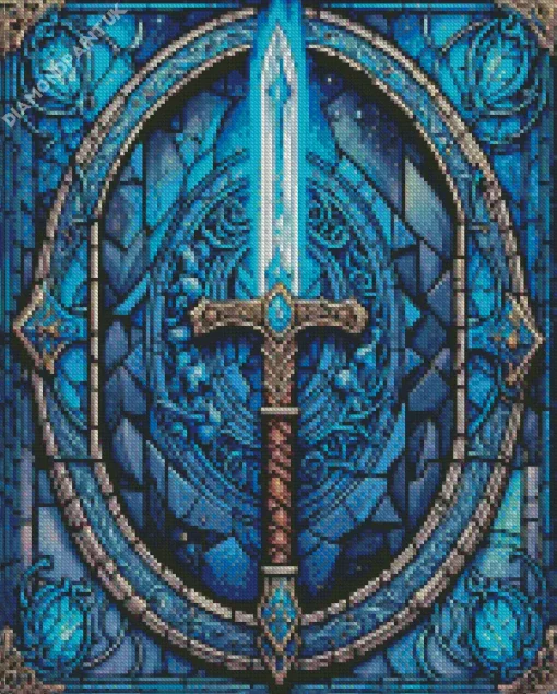 Blue Sword Diamond Painting