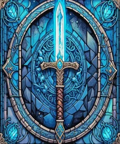 Blue Sword Diamond Painting