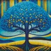 Blue Tree Diamond Painting