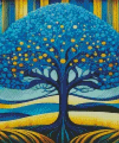 Blue Tree Diamond Painting