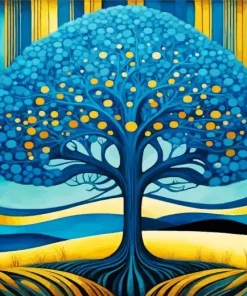 Blue Tree Diamond Painting