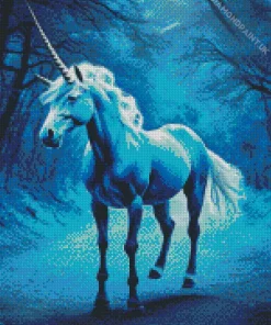 Blue Unicorn Diamond Painting