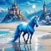 Blue Unicorn By Sea Diamond Painting