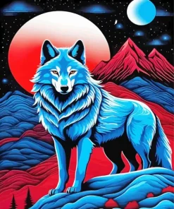 Blue Wolf Art Diamond Painting