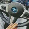 Bmw Steering Wheel With Hand Diamond Painting