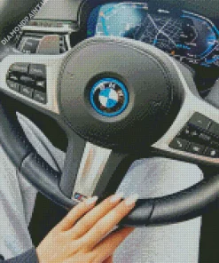 Bmw Steering Wheel With Hand Diamond Painting