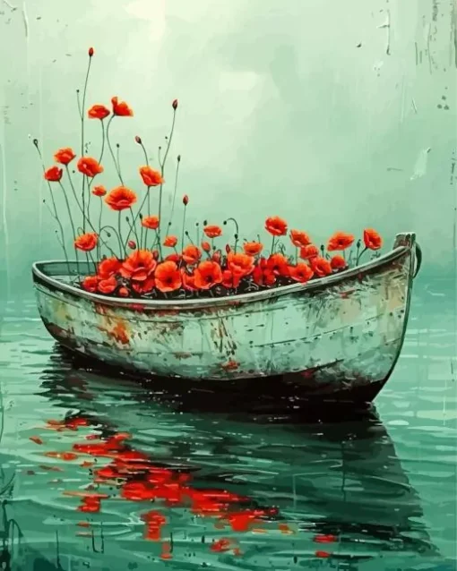 Boat Flower Diamond Painting