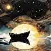 Boat Silhouette Diamond Painting