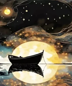 Boat Silhouette Diamond Painting