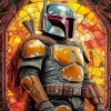 Boba Fett Stained Glass Diamond Painting