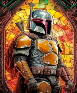 Boba Fett Stained Glass Diamond Painting